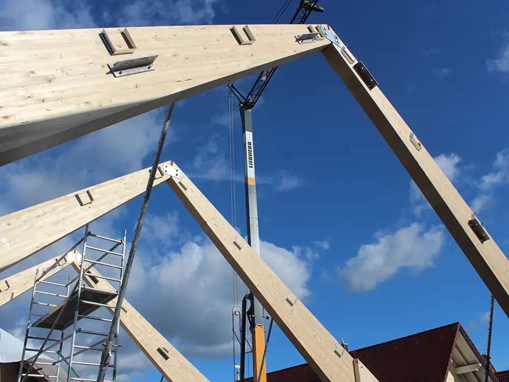 Hallenbau-Holzkonstruktion München/Aubing